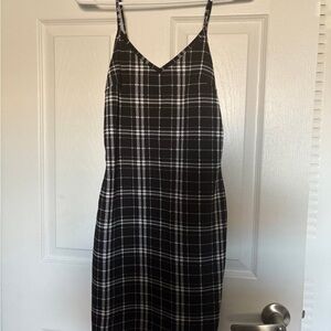 SHEIN Monochrome Plaid Mini Dress